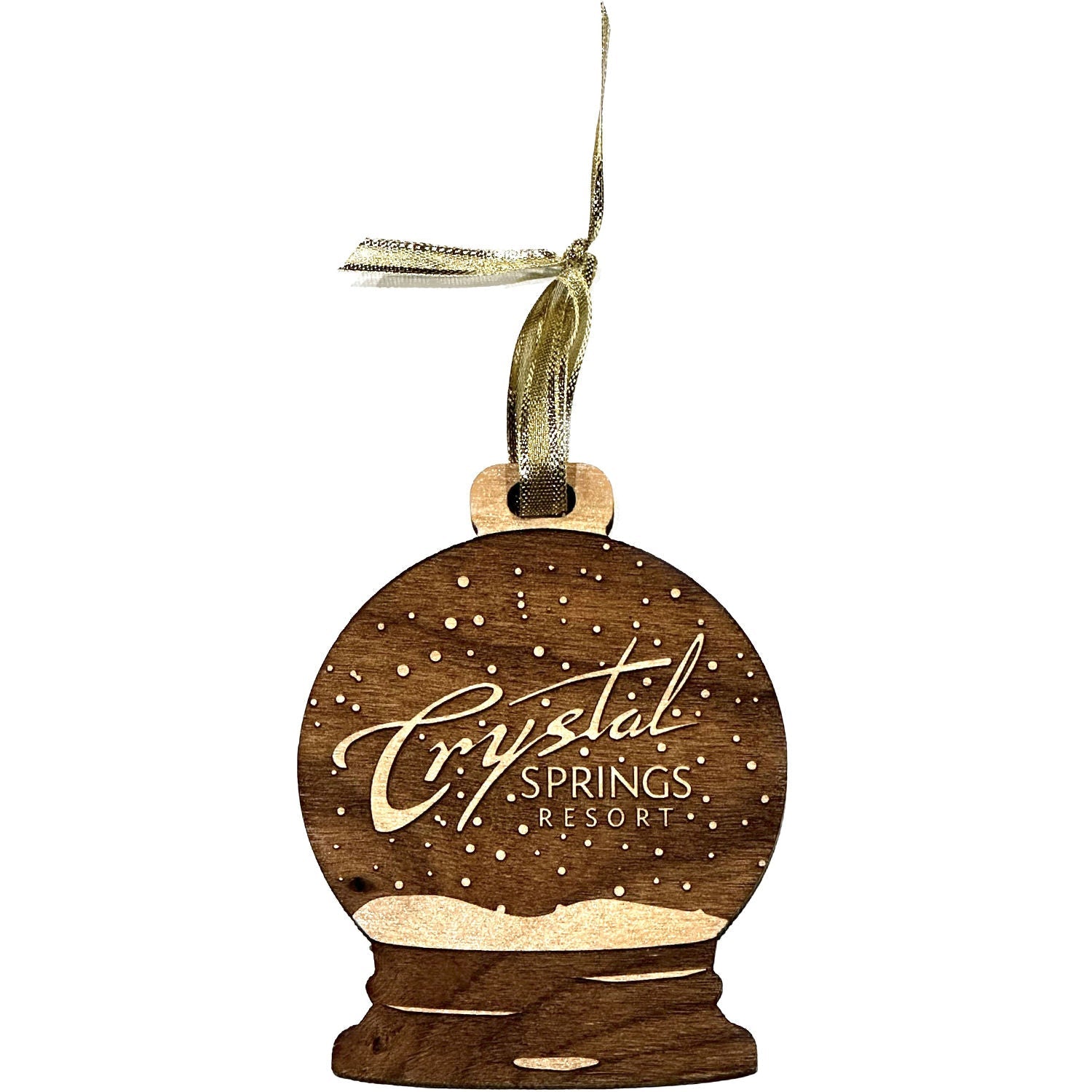 Crystal Springs Wooden Ornament: Snow Globe